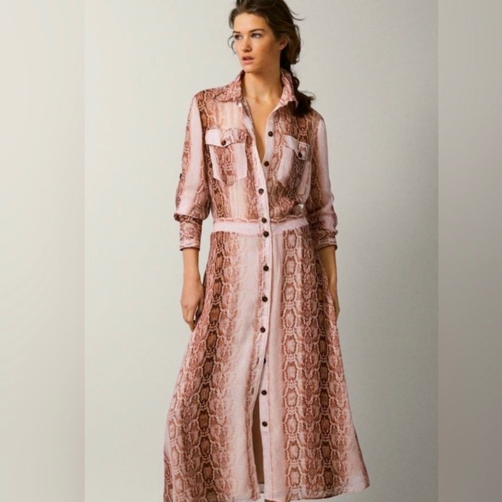 MASSIMO DUTTI Snake print maxi dress